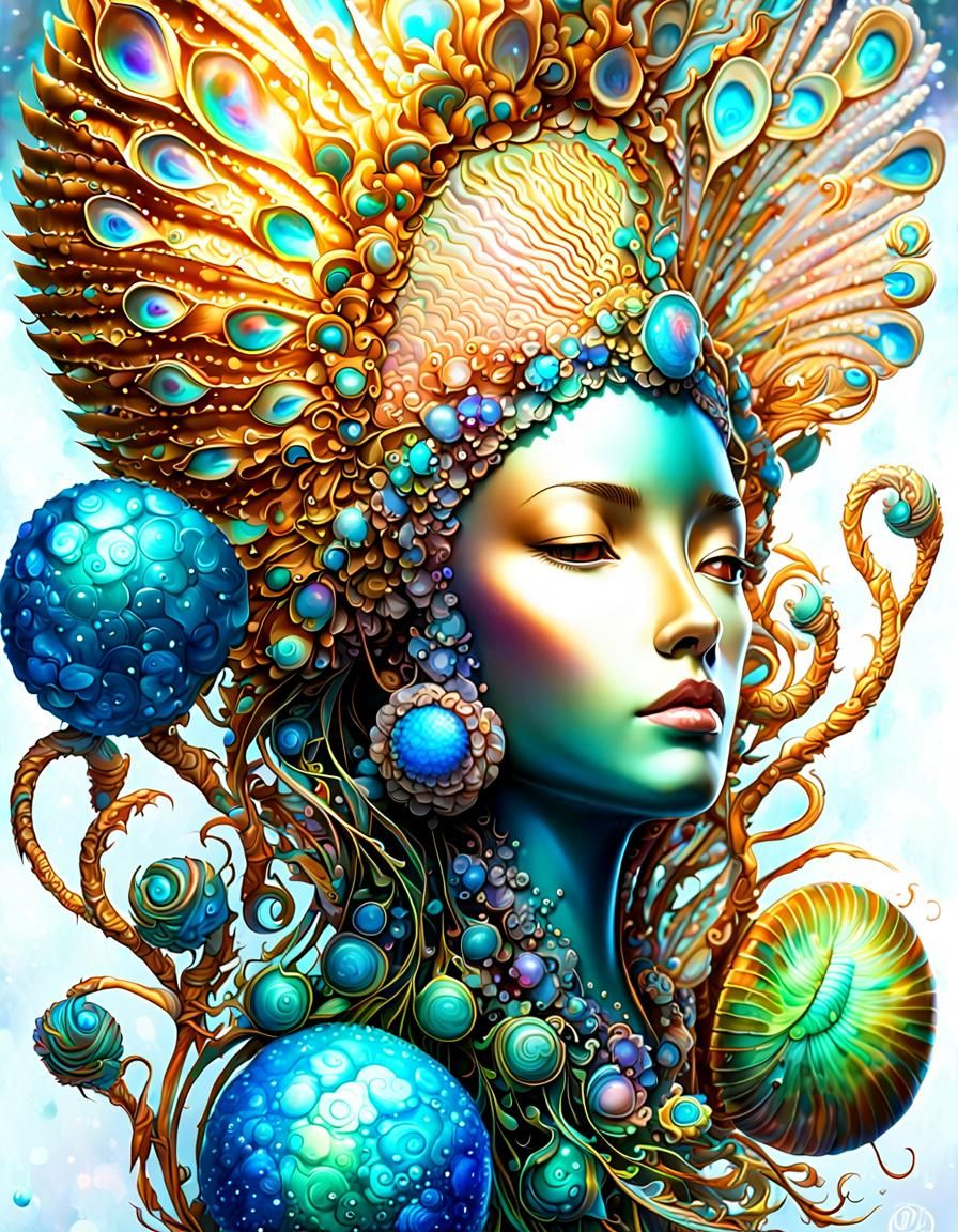 Bioluminescent Bacteriophage Maximalist Wall Art