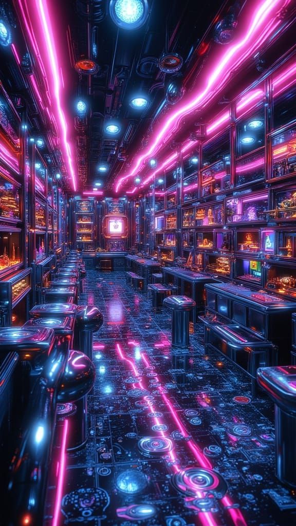 Cyberpunk Underworld: Chrome Reflections and Neon Glow