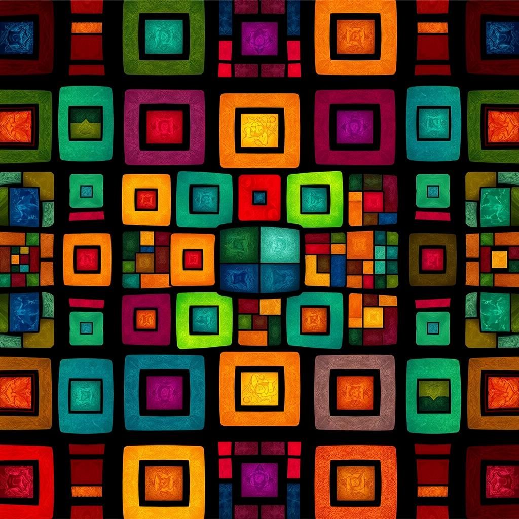 Colorful Abstract Geometric Pattern Inspired by Generative A...