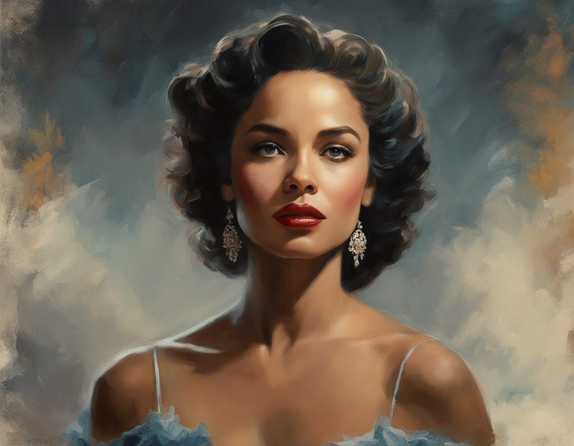 Dorothy Dandridge Portrait in Impasto Style