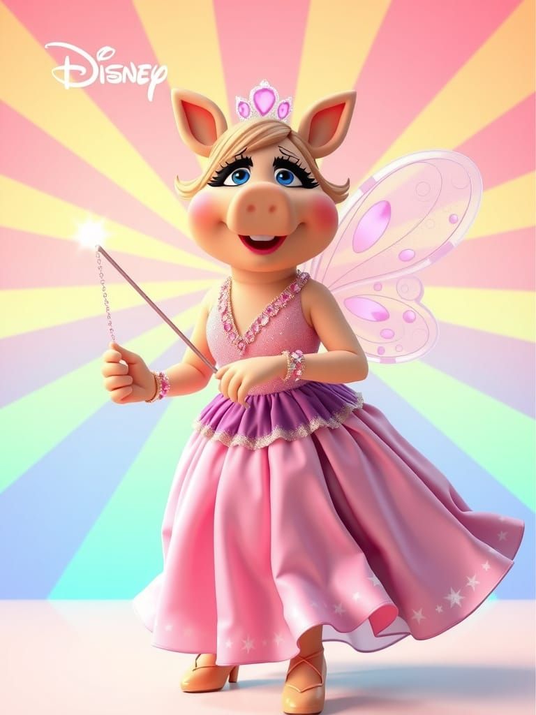 Miss Piggy with fairy wings,