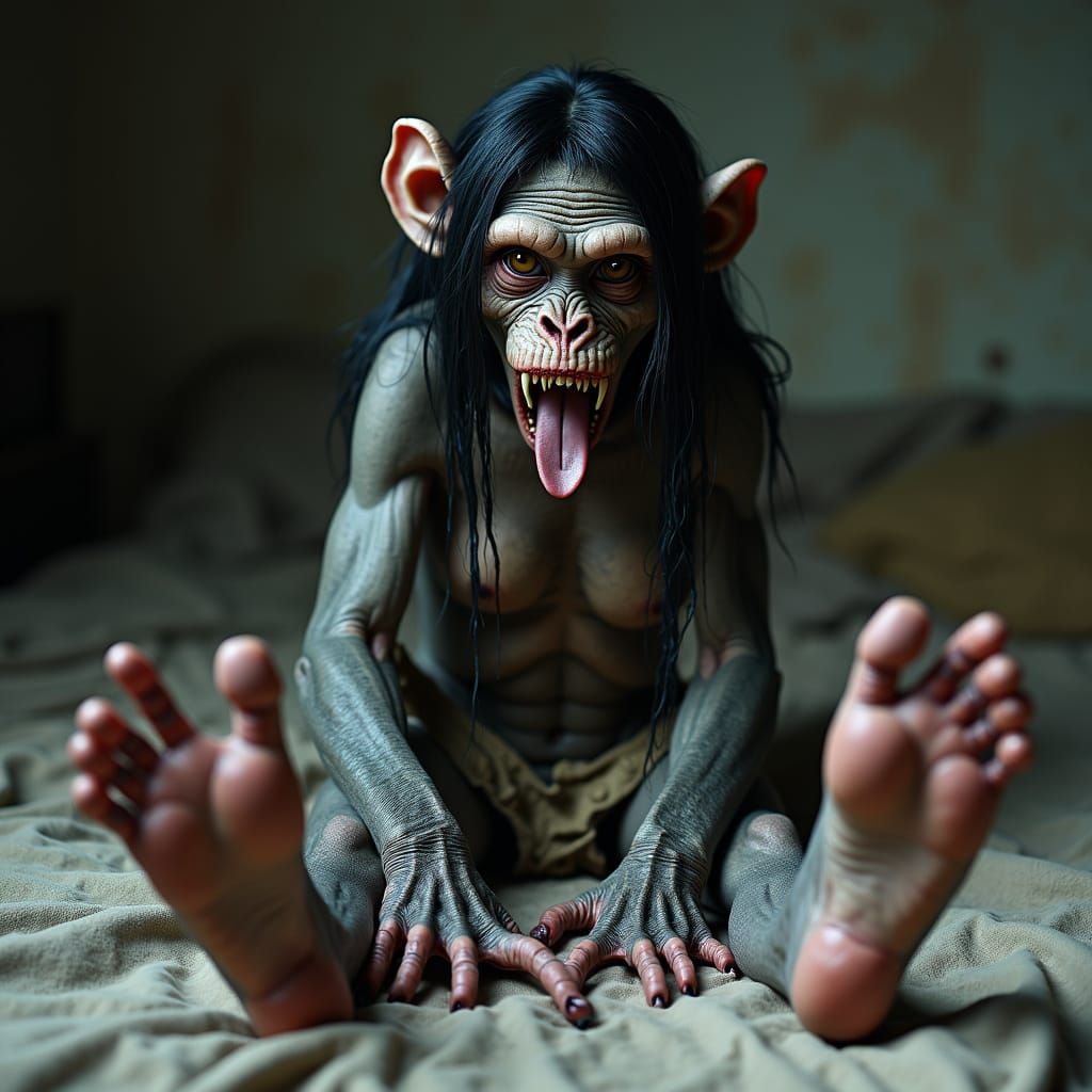 Zombie Monkey in Biomechanical Horror Style
