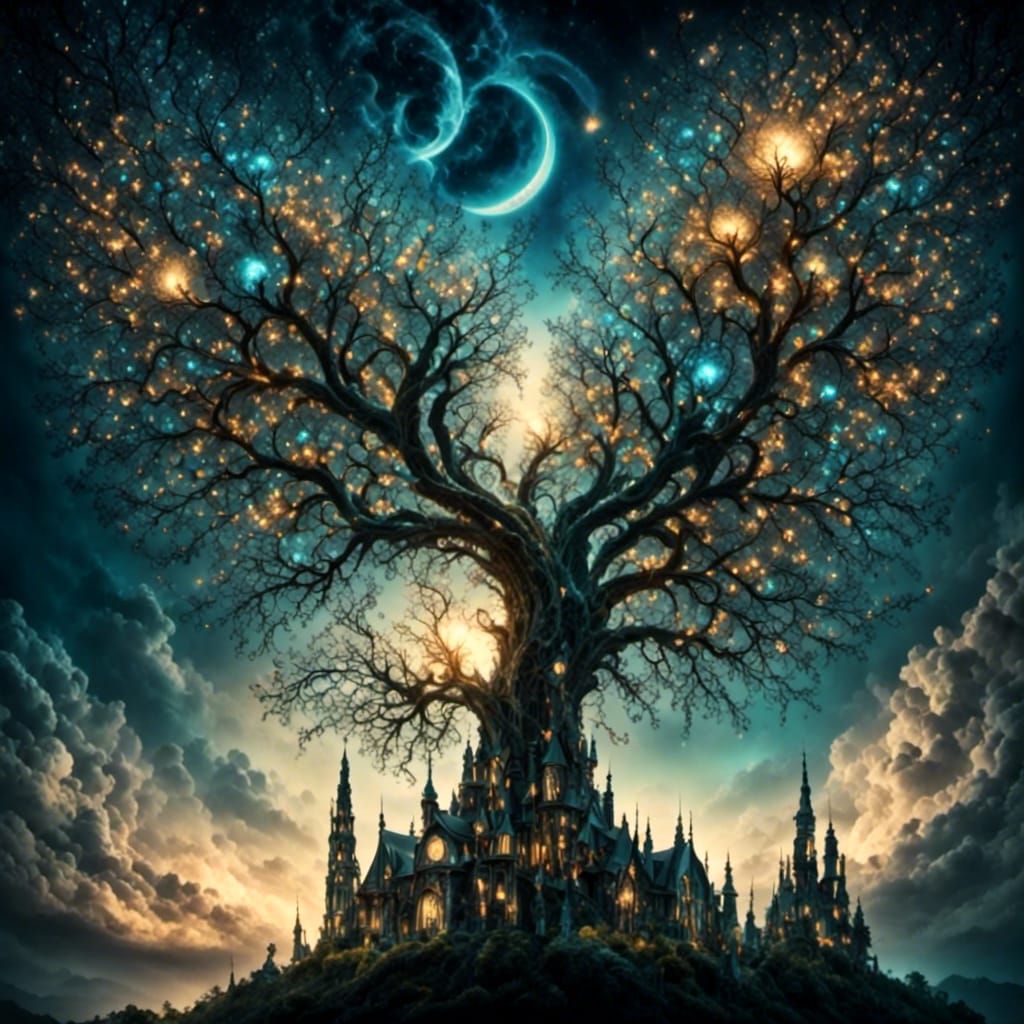 Luminescent Dream Falls: Ethereal Waterfall Scene