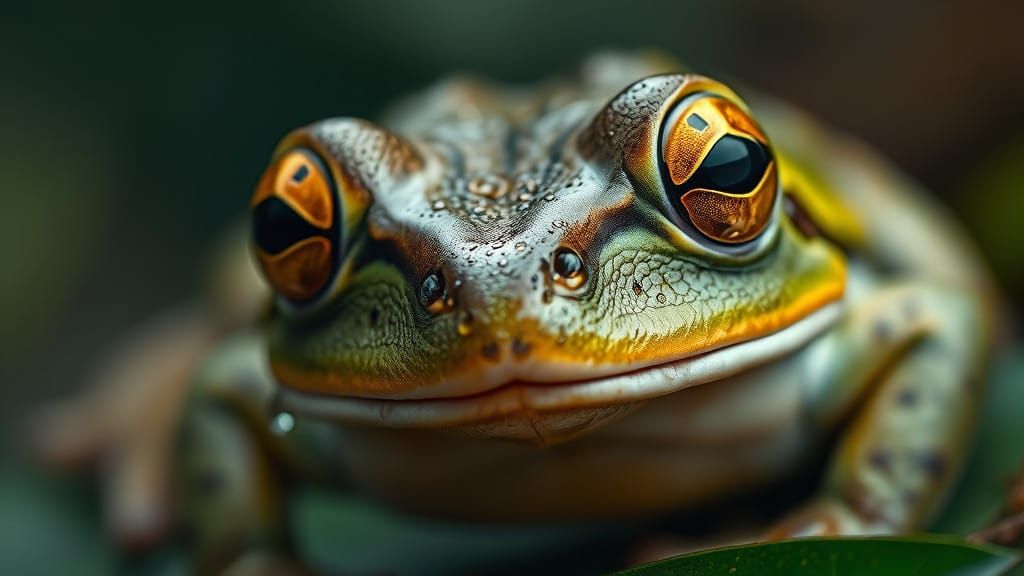 Hyper-Realistic Frog Head Close-Up in Digital Art Style