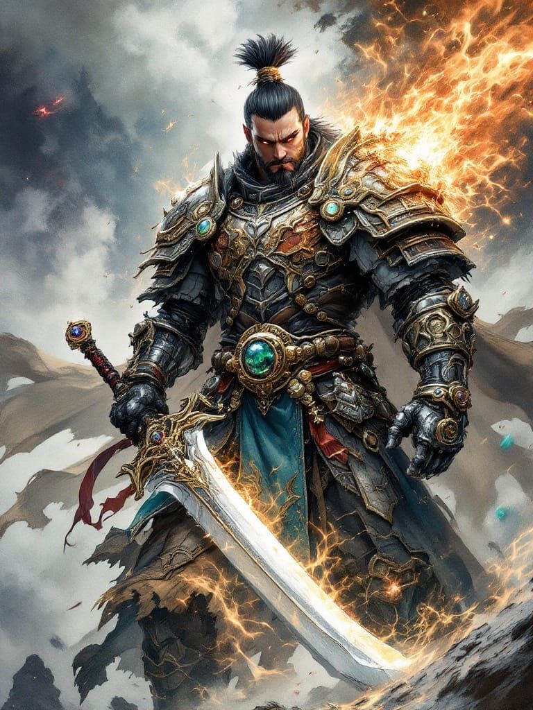 Battle-Hardened Warrior Unleashes Ferocity in Medieval Anime...