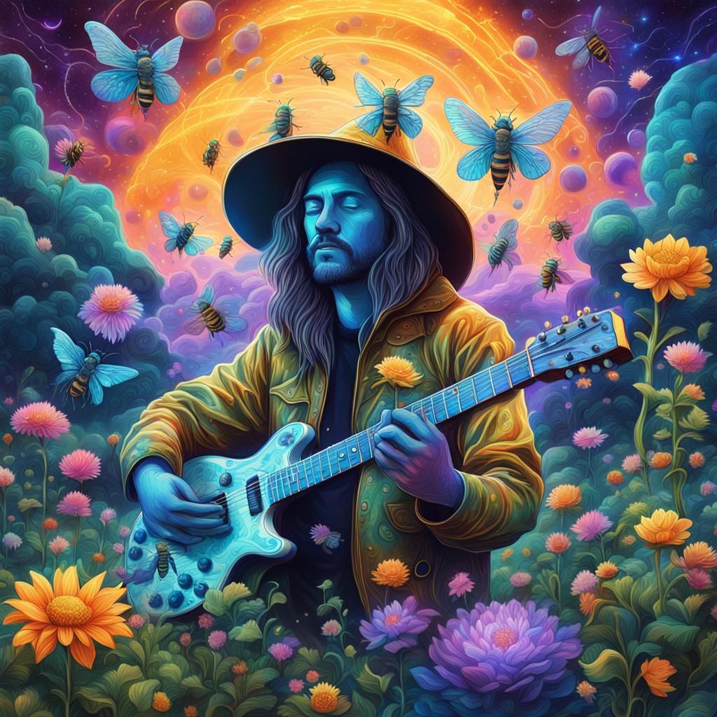 Cosmic Guitars Bloom in Astral Garden