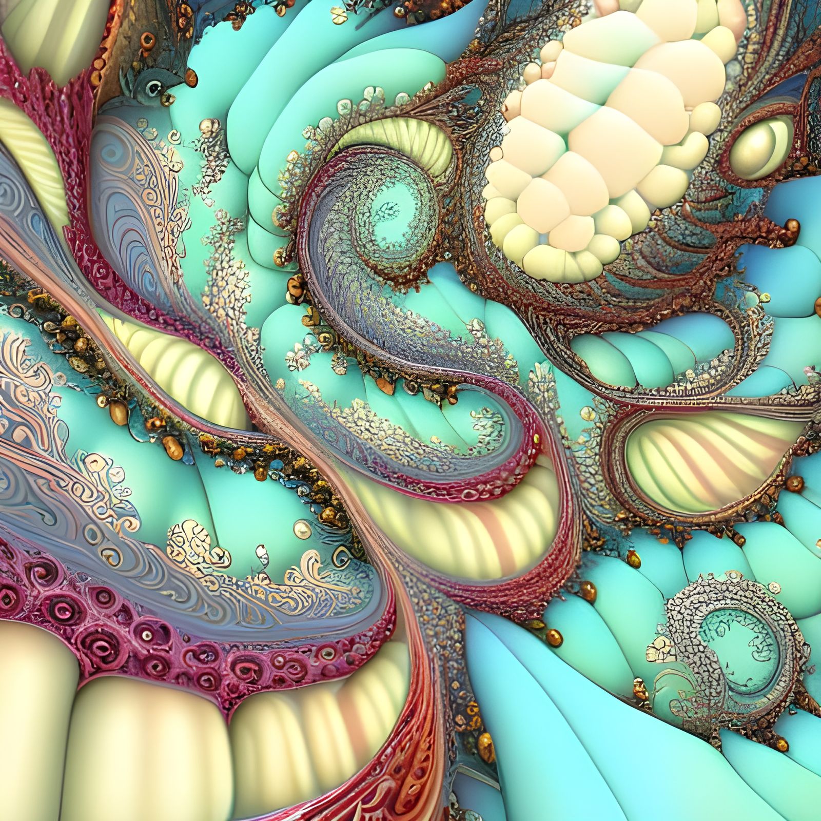Abstract Fractal Nanotechnology Art: Colorful 3D Visions
