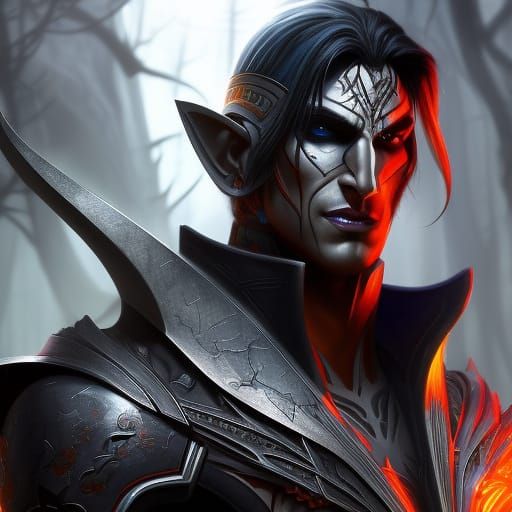 Demon-Possessed Warlock in Graffiti Art Style