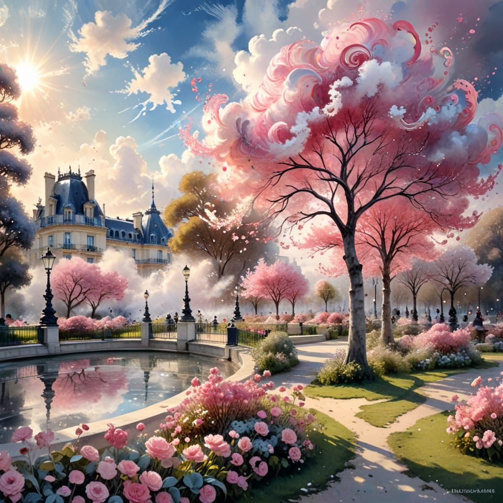 Tuileries Gardens in Paris, Natasha Wescoat and Willem Haenraets