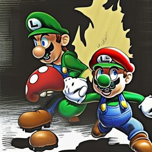 Mario vs Bowser Comic Book Art