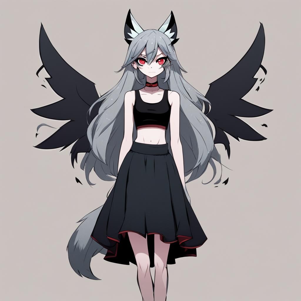 Hazbin Hotel Style Wolfgirl Character