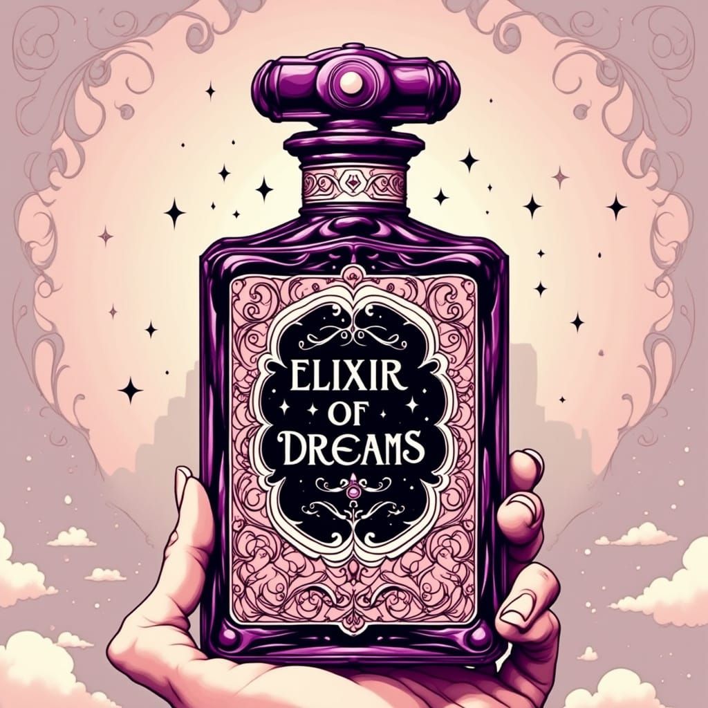 Ethereal Beauty: Vintage Perfume Bottle in Art Deco Style