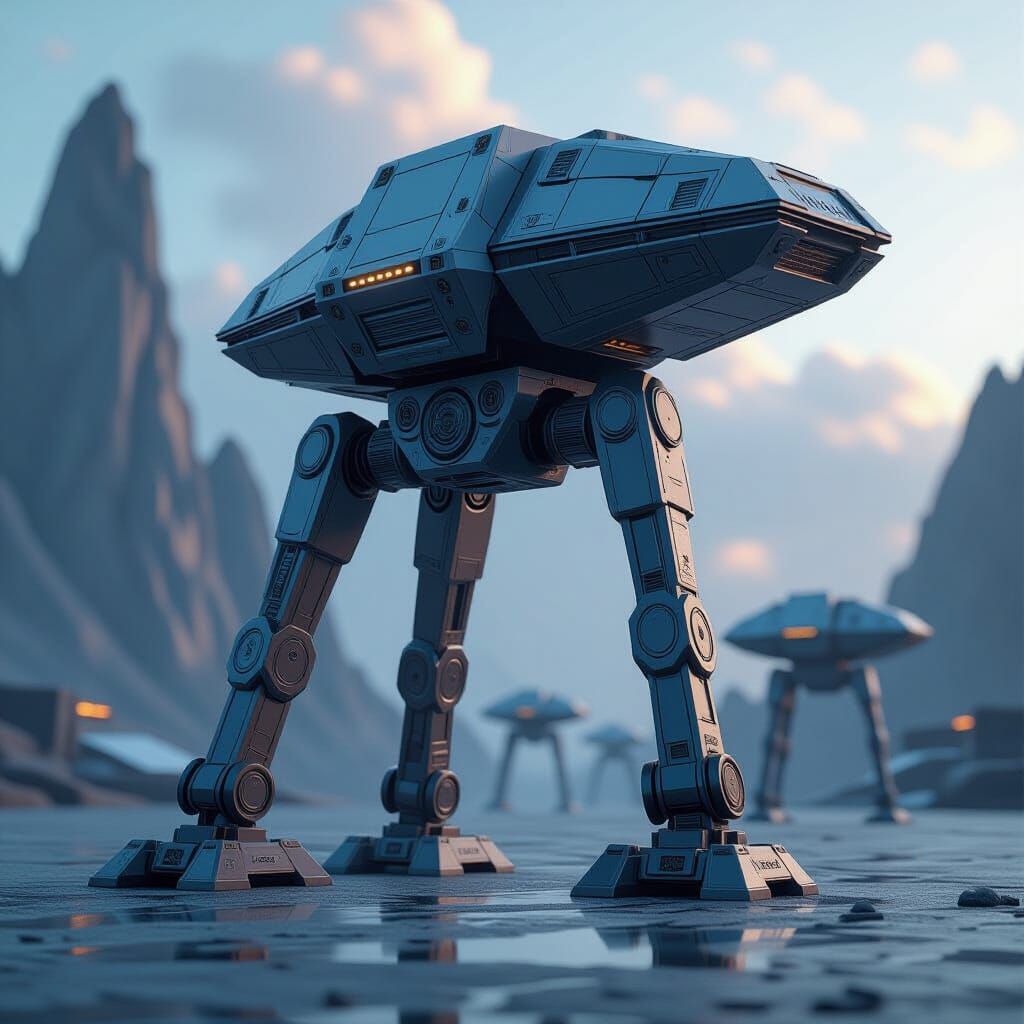 Futuristic Sci-Fi Mech in Star Wars Style