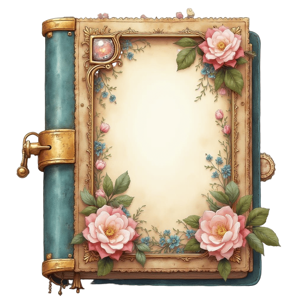 Enchanted Shabby Chic Journal in Watercolor Style