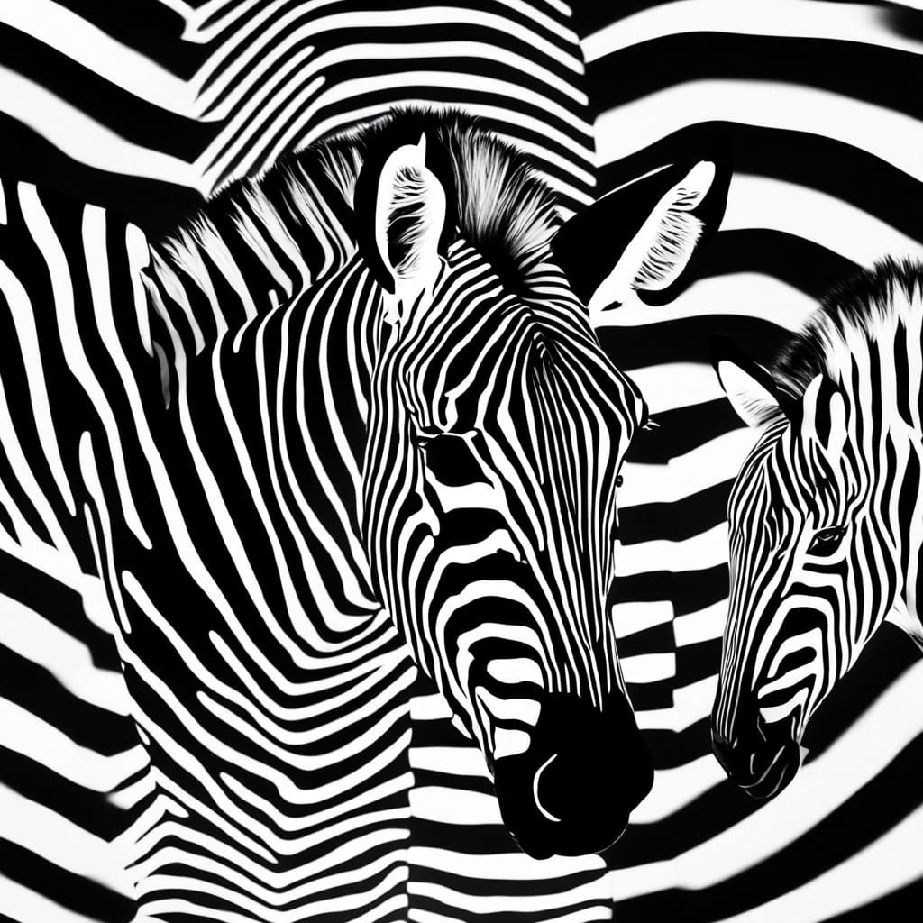 Surreal Zebra Optical Illusion in Salvador Dali Style