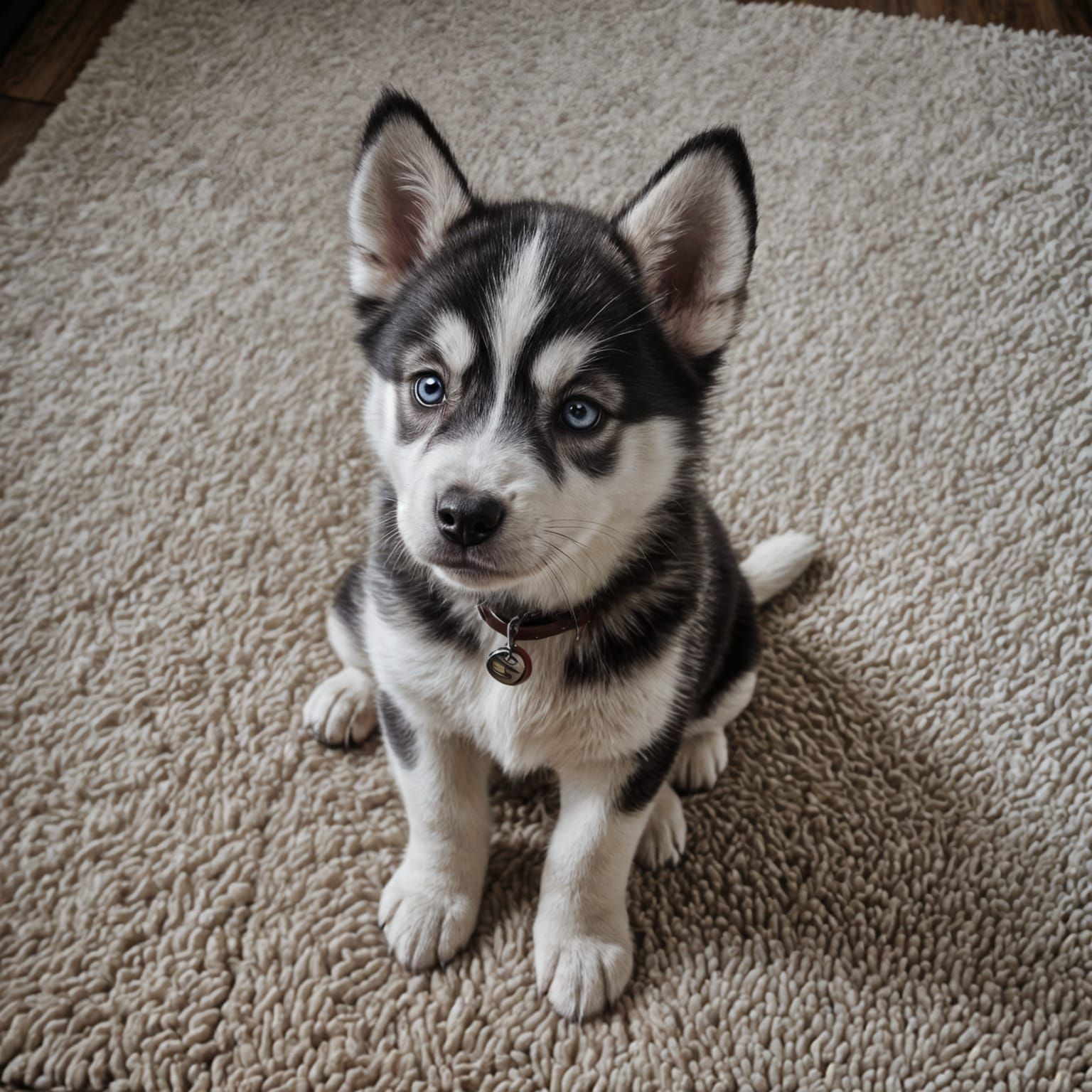 Hyperrealistic Husky Puppy Portrait with Cinematic Lighting