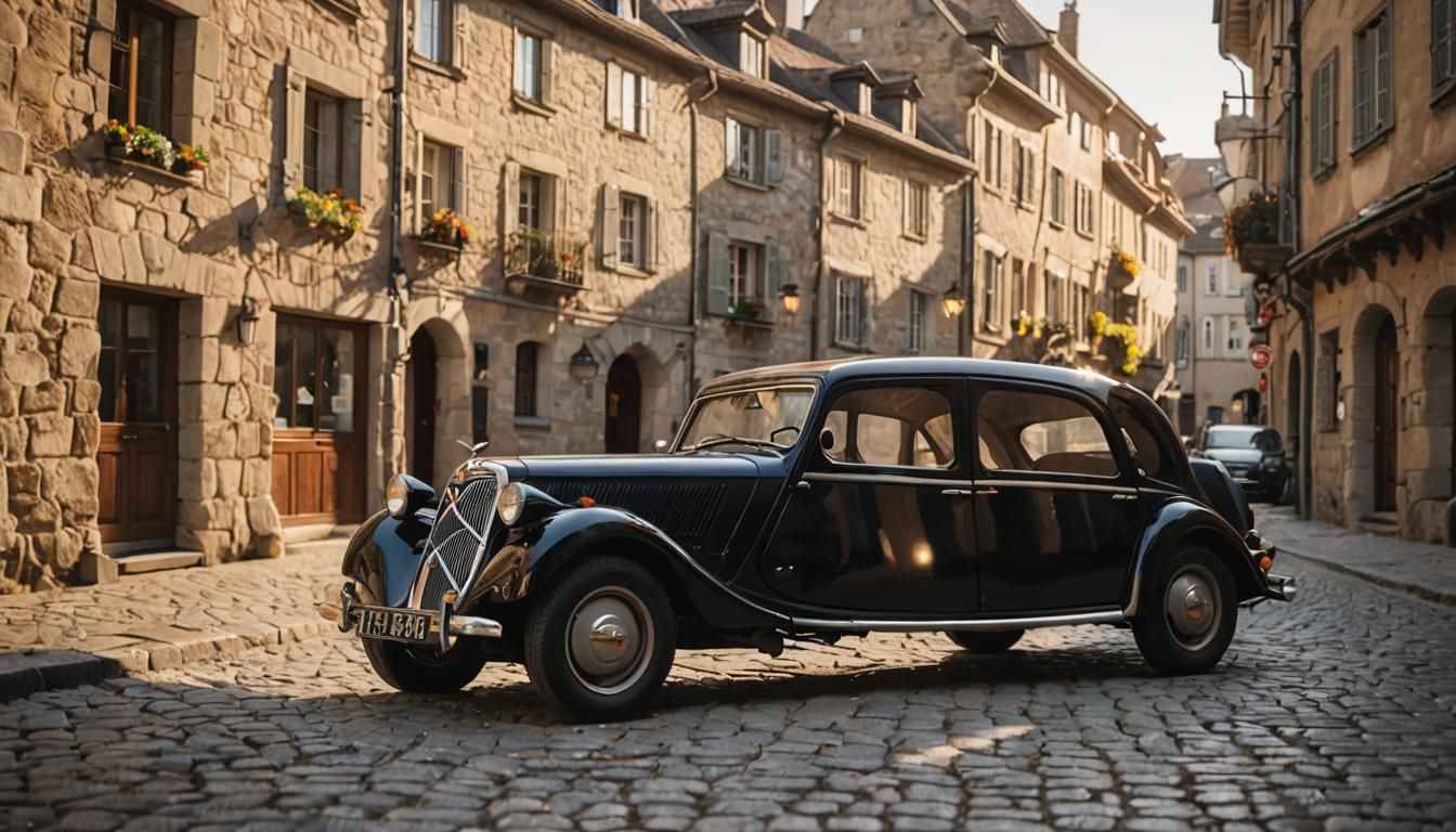 Vintage Citroën in Charming French Town
