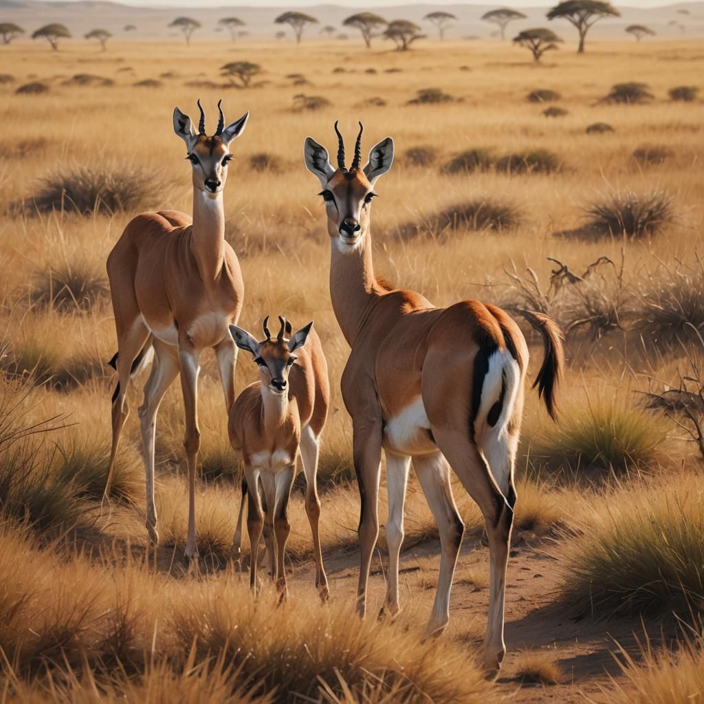 Joyful Cheetah and Gazelle Friendship in Savanna