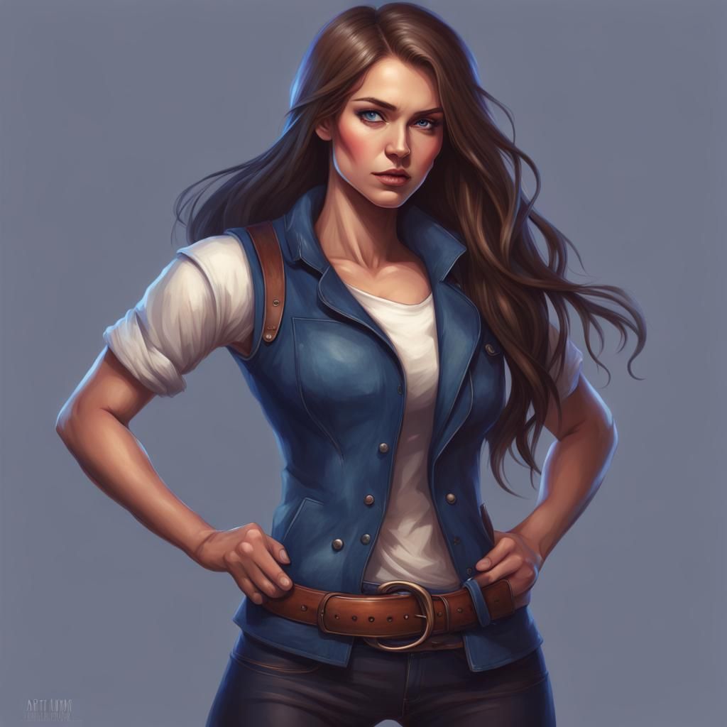 Beautiful Woman in Indigo: Hyperdetailed Portrait