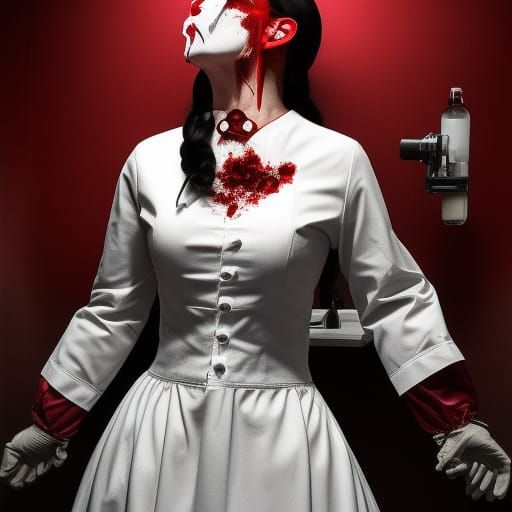 Surreal Gothic Revenge Scene Unfolds in Dark Operating Room