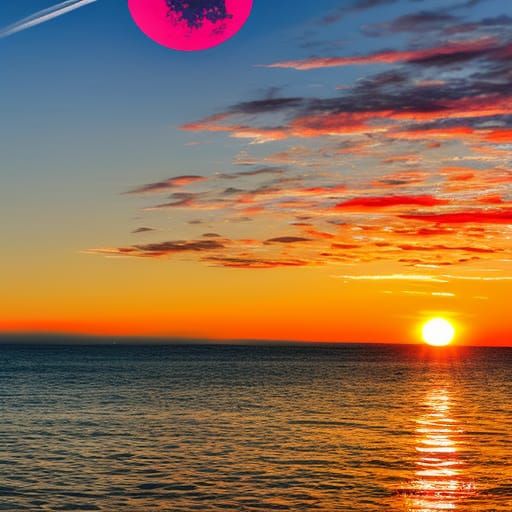 red sun over paradise