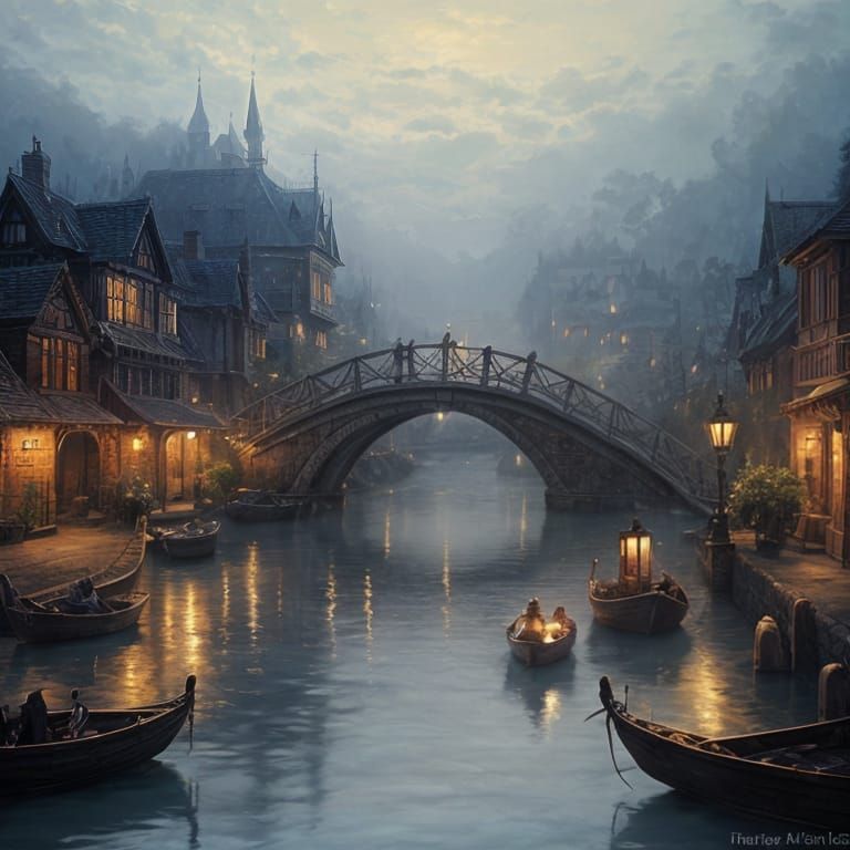 Ethereal Waterworld Fantasy Scene