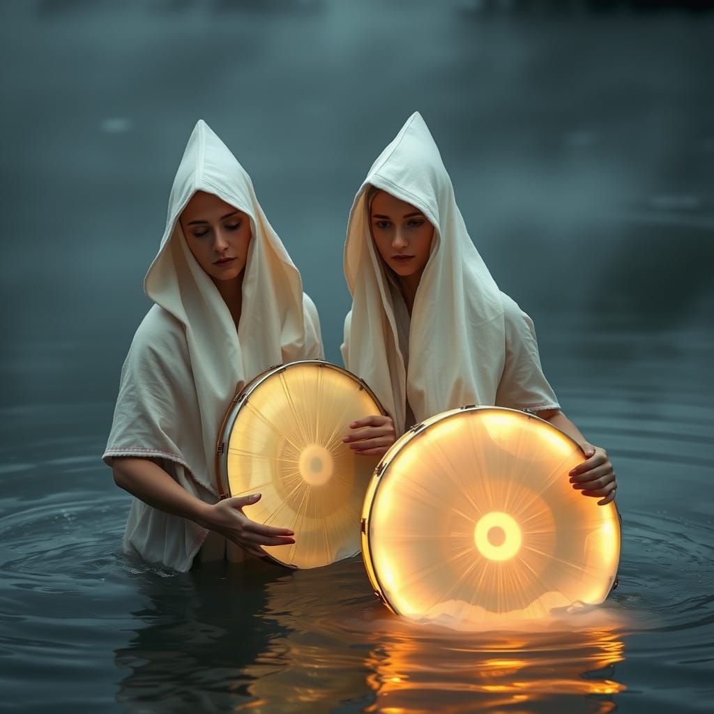 Surreal Aquatic Goddesses Play Mystical Tambourines