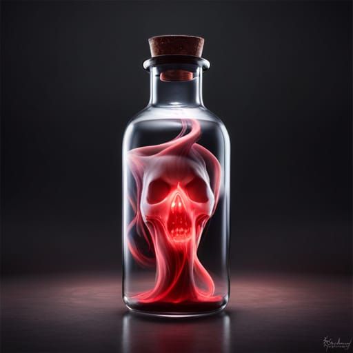 Ghost in a Bottle: Spooky Game Art
