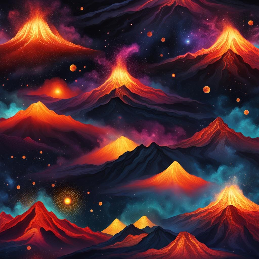 Cosmic Volcano Eruption