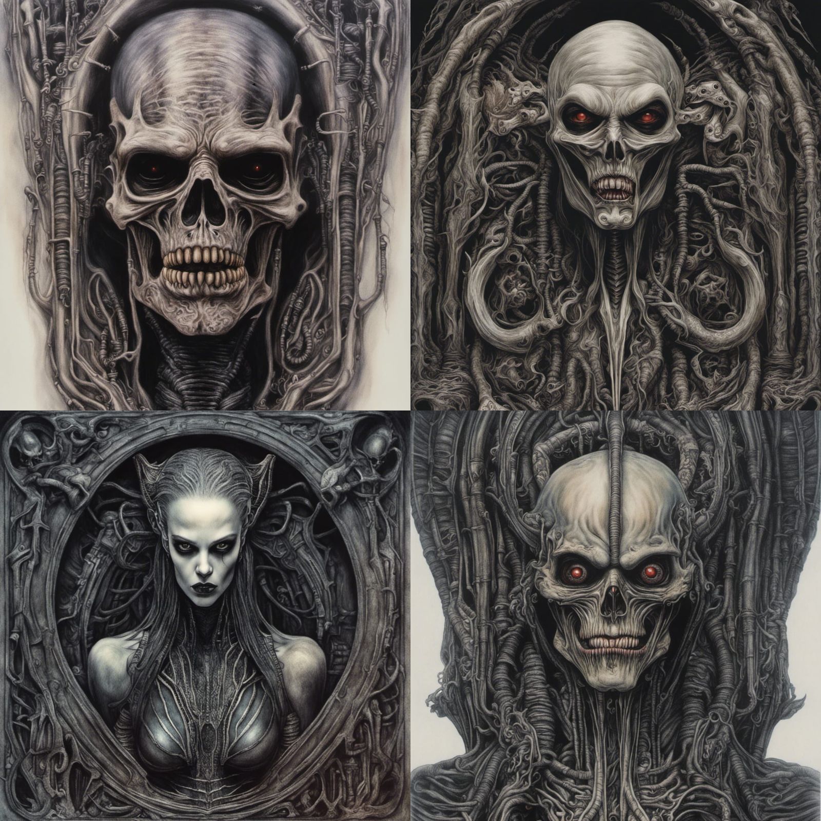 Hyperdetailed Vampire in Giger Style