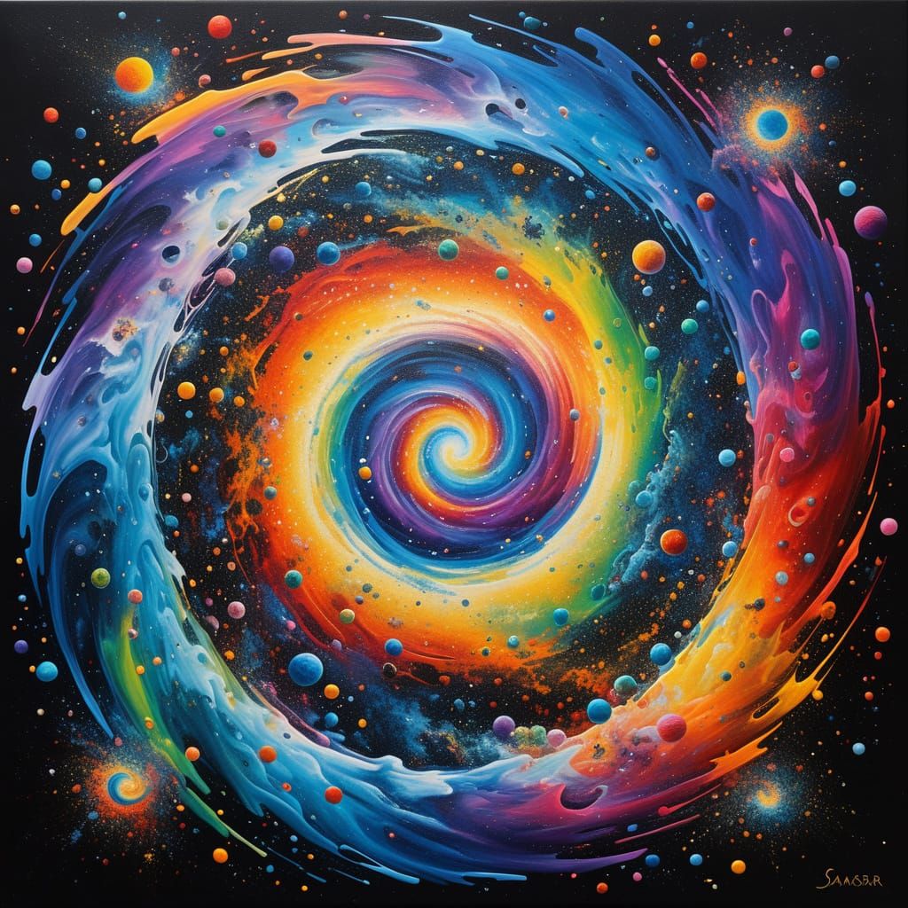 Cosmic Dance of Existence in Abstract Expressionism