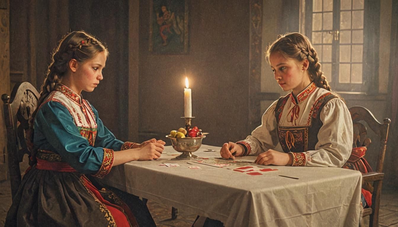 Girls Telling Fortunes by Candlelight, Art Nouveau Style