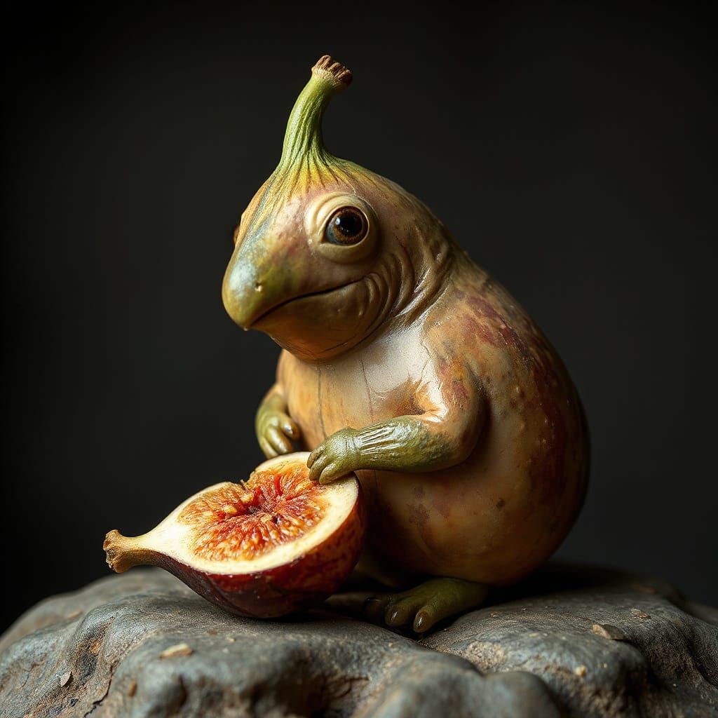 Whimsical Fig Artwork: Intricate and Detailed 3D Rendering