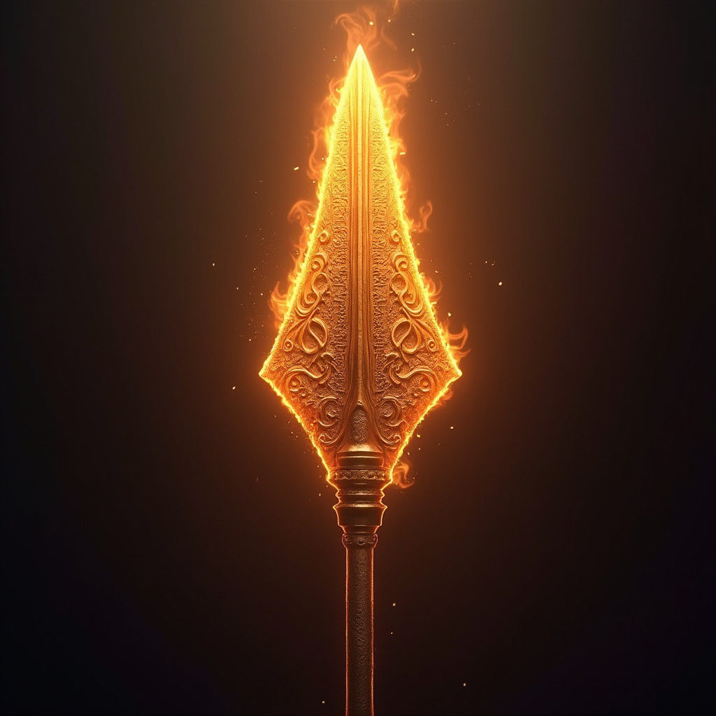 Ornate Arrowhead Ignites Dark Fantasy in Art Nouveau Style