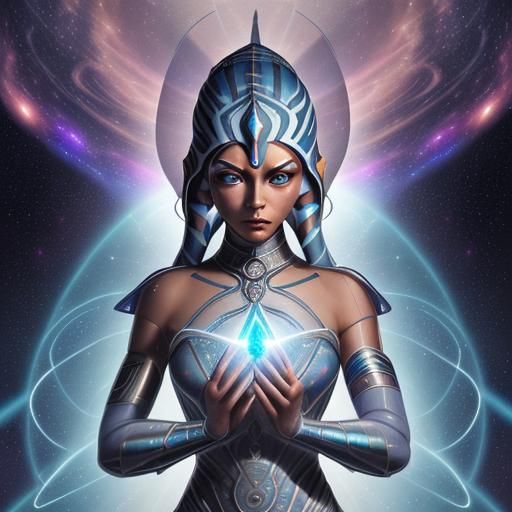 Ahsoka Goddess in Astral Cosmic Illustration