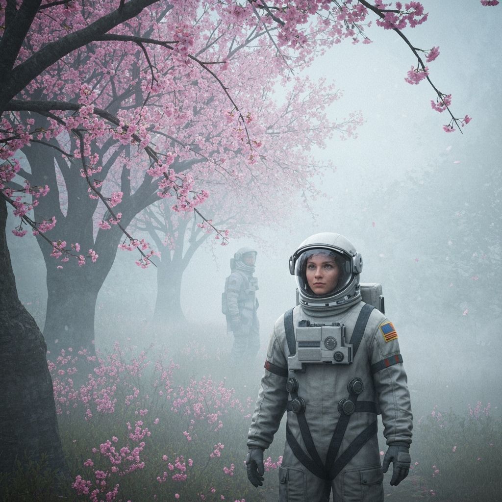 Zen Garden Disrupted by Time Portal in Cinematic Style