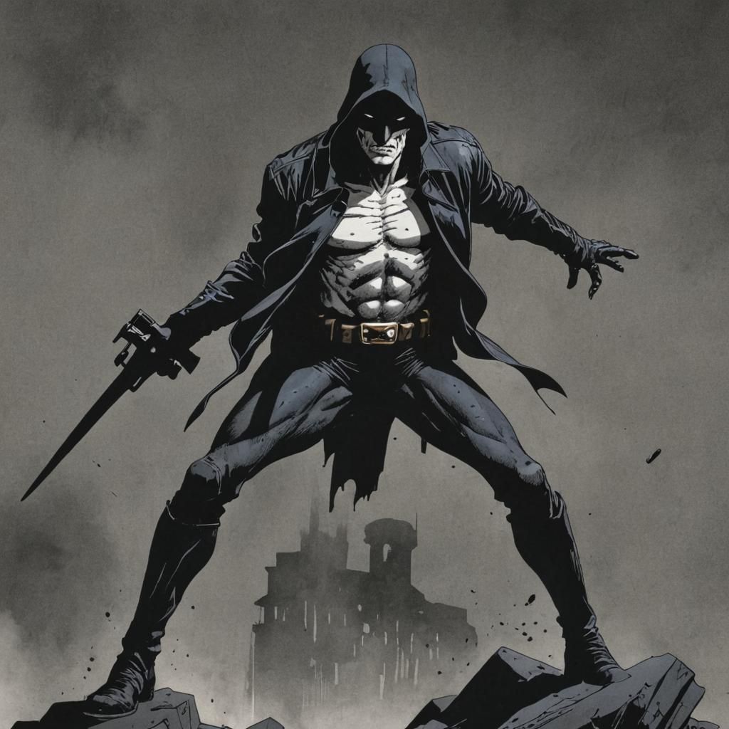 Striking Grimdark Image in Graphic Novel Style
