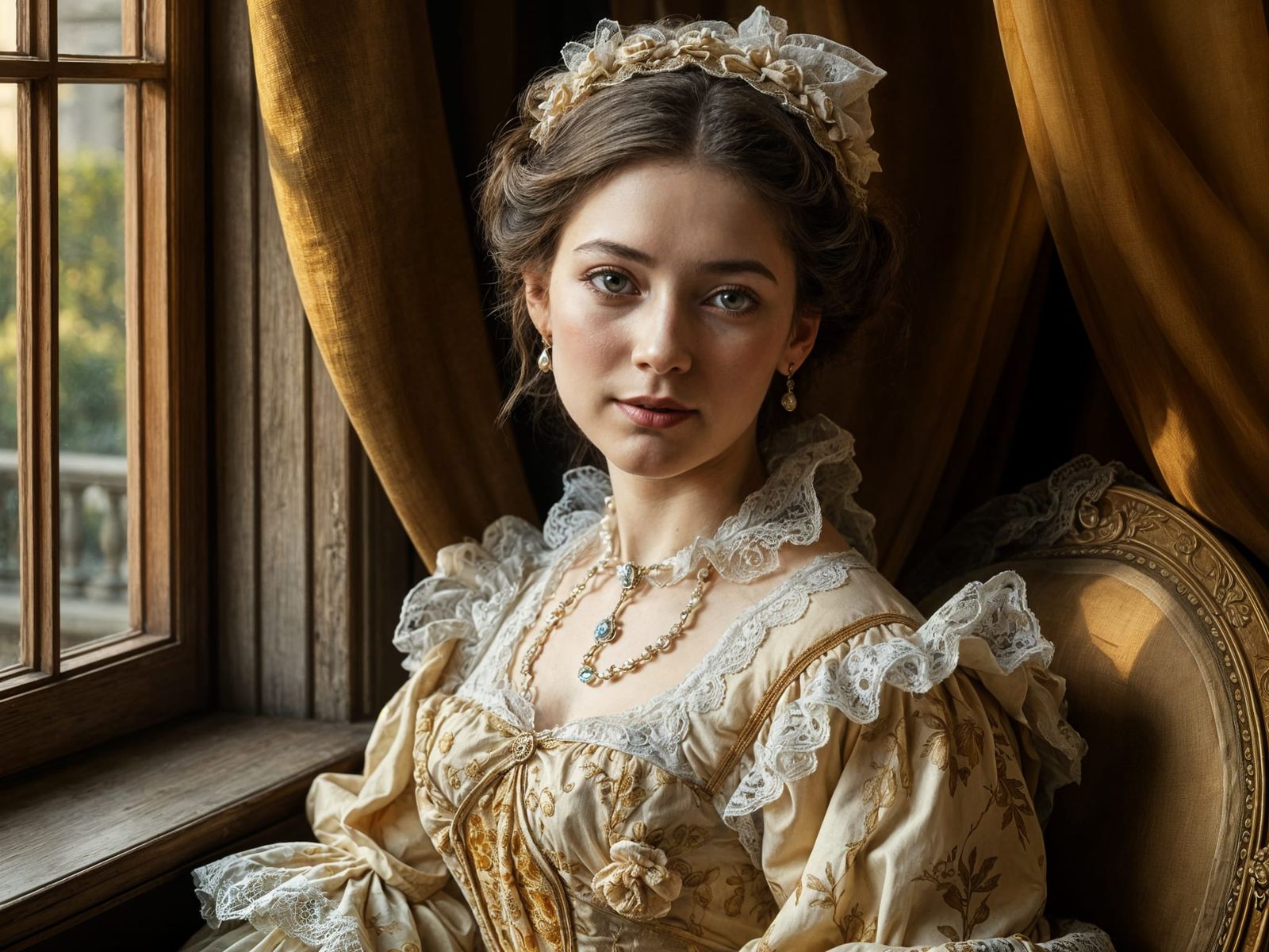 Maria-Louisa Cireau Portrait in Rococo Style