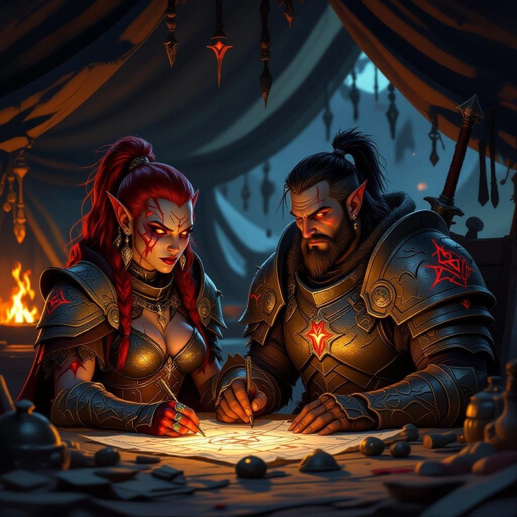 Hobgoblin Leaders Strategizing in War Tent