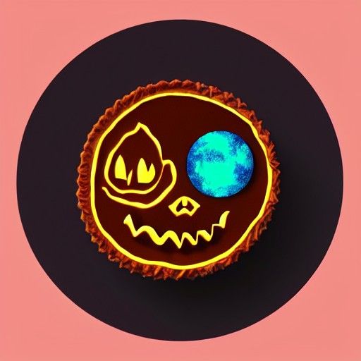 Spooky Pumpkin Pie in Holographic Astral Illustration