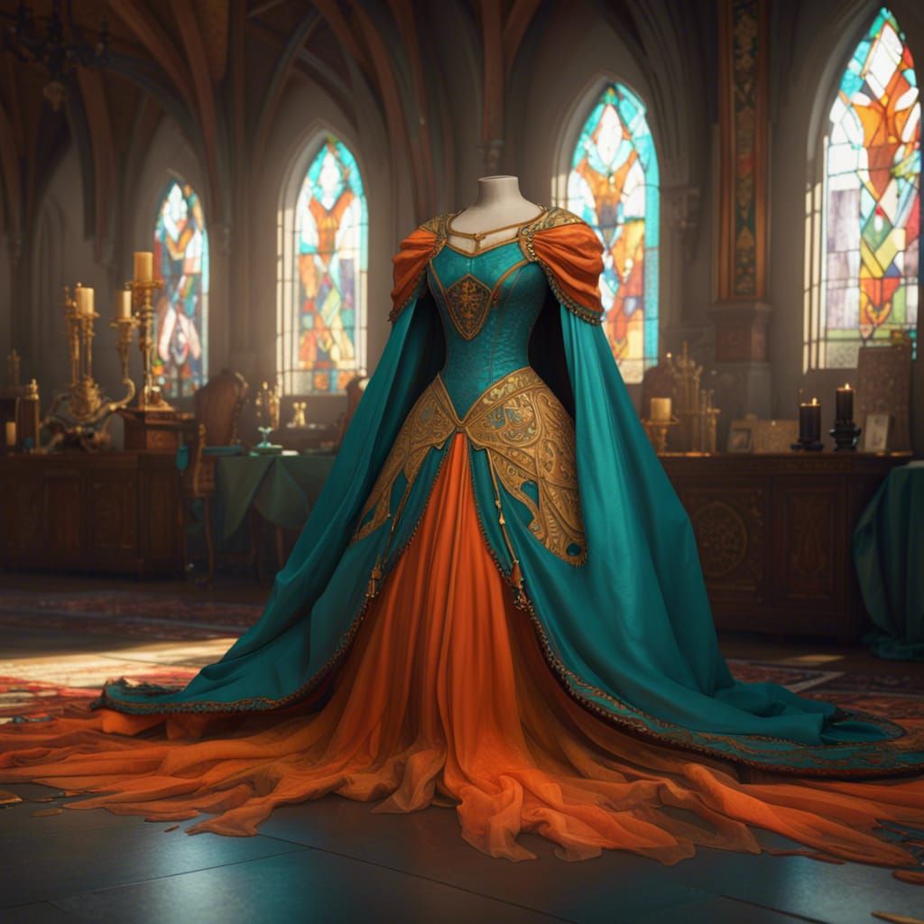 Hyperdetailed Medieval Ball Gown Concept Art