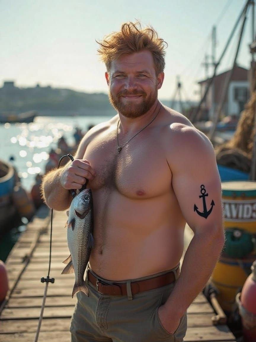 Small Anchor Tattoo on Right Arm