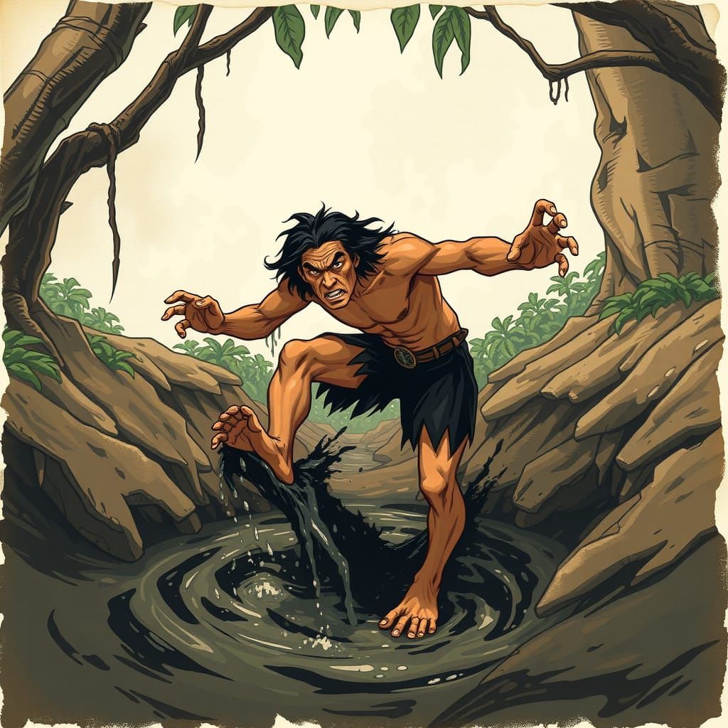 Tarzan Trapped in Tar Pit