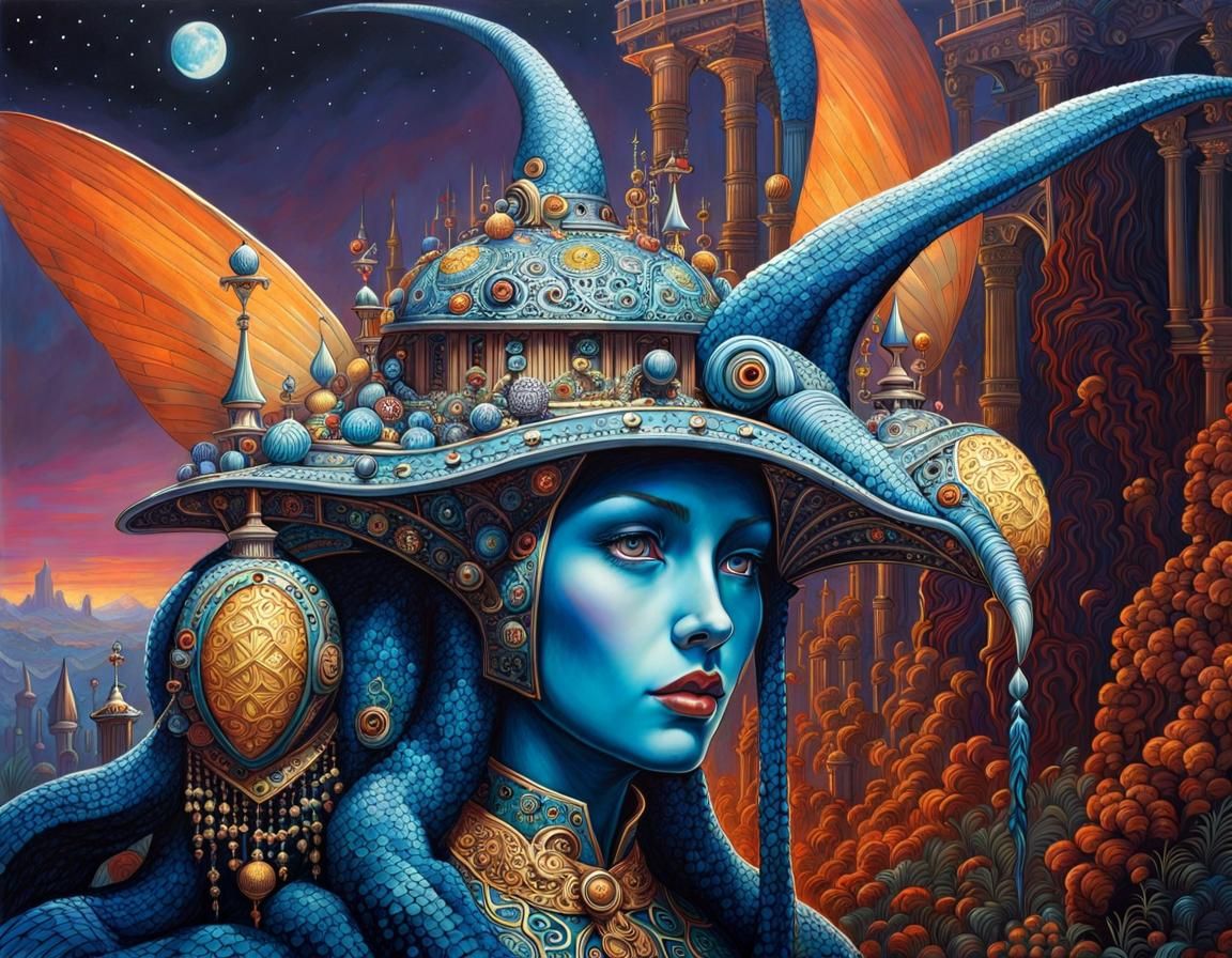 Detailed Surreal Art with Humans and Animals