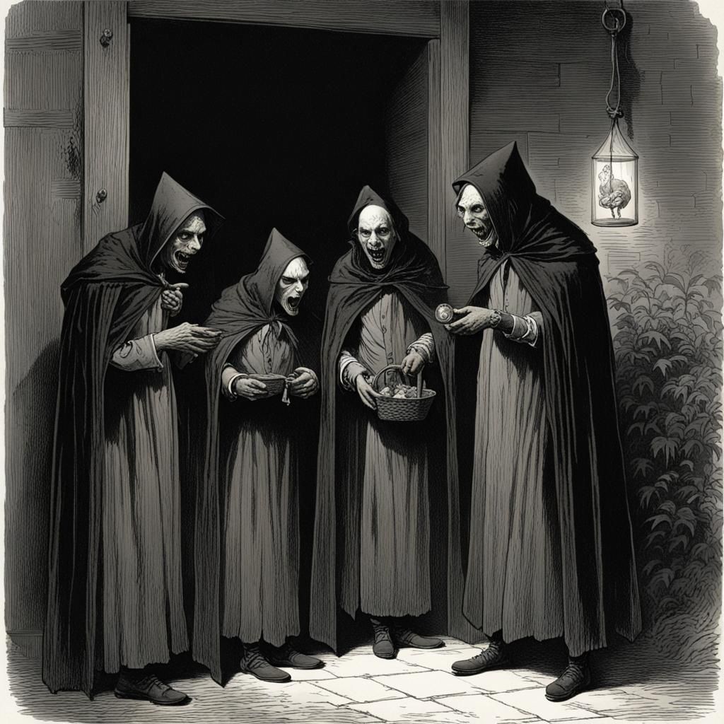 Vampires at a Blood Bank: Gothic Horror Scene