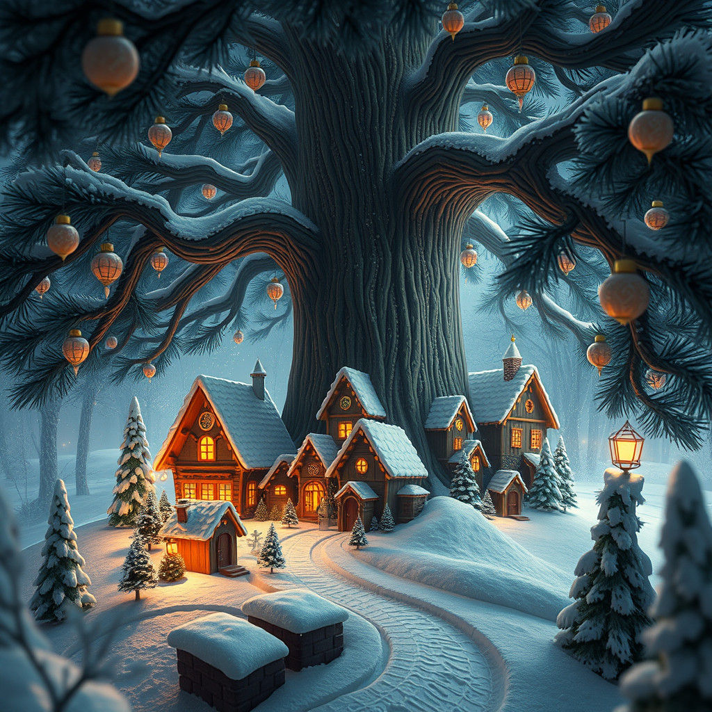 Christmas Cookie Village Matte Painting in Unreal Engine 5