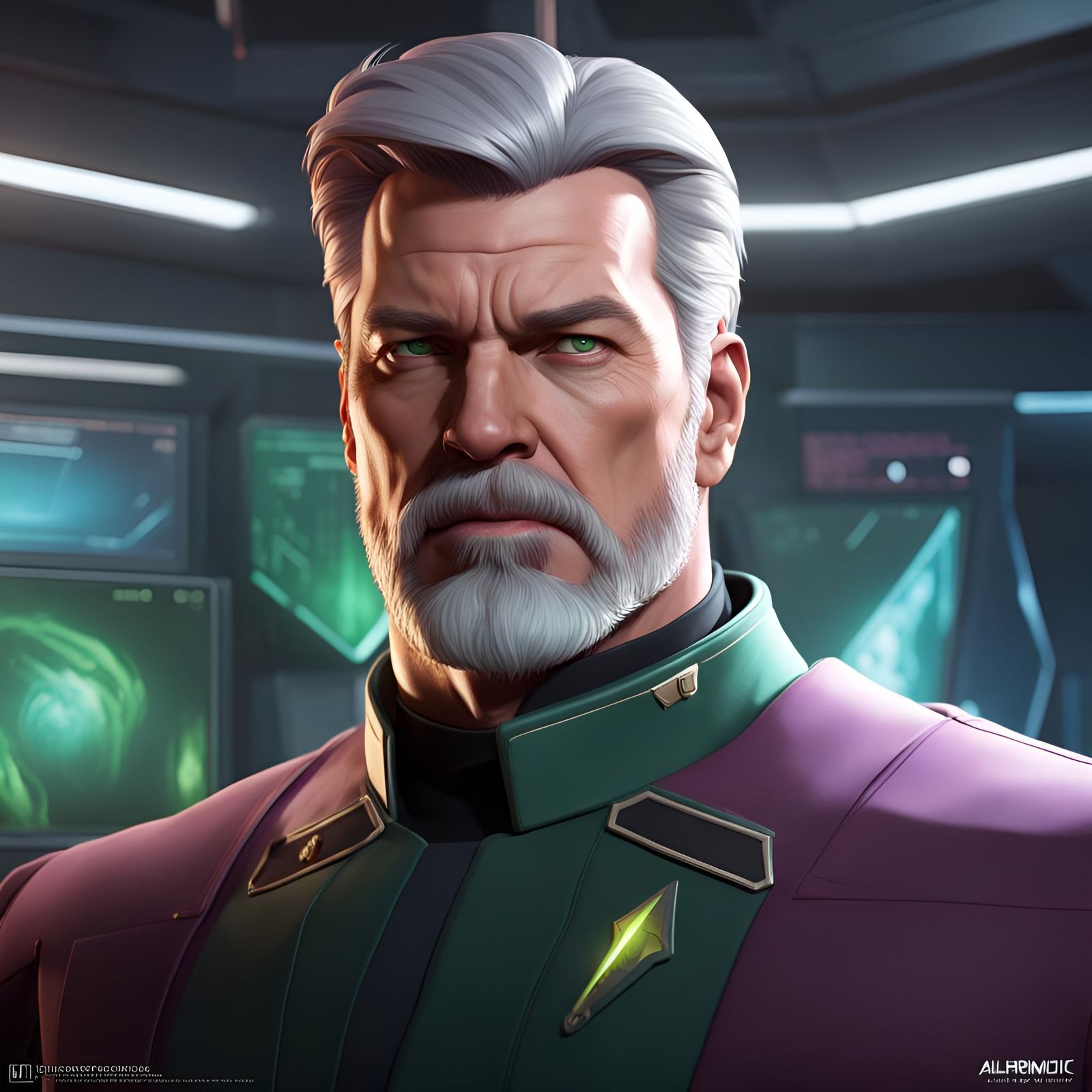 Commander Riker Hulk Portrait in Hyperdetailed Style