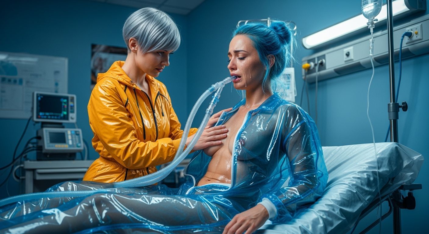 Hyperrealistic Space Woman in Hospital Room