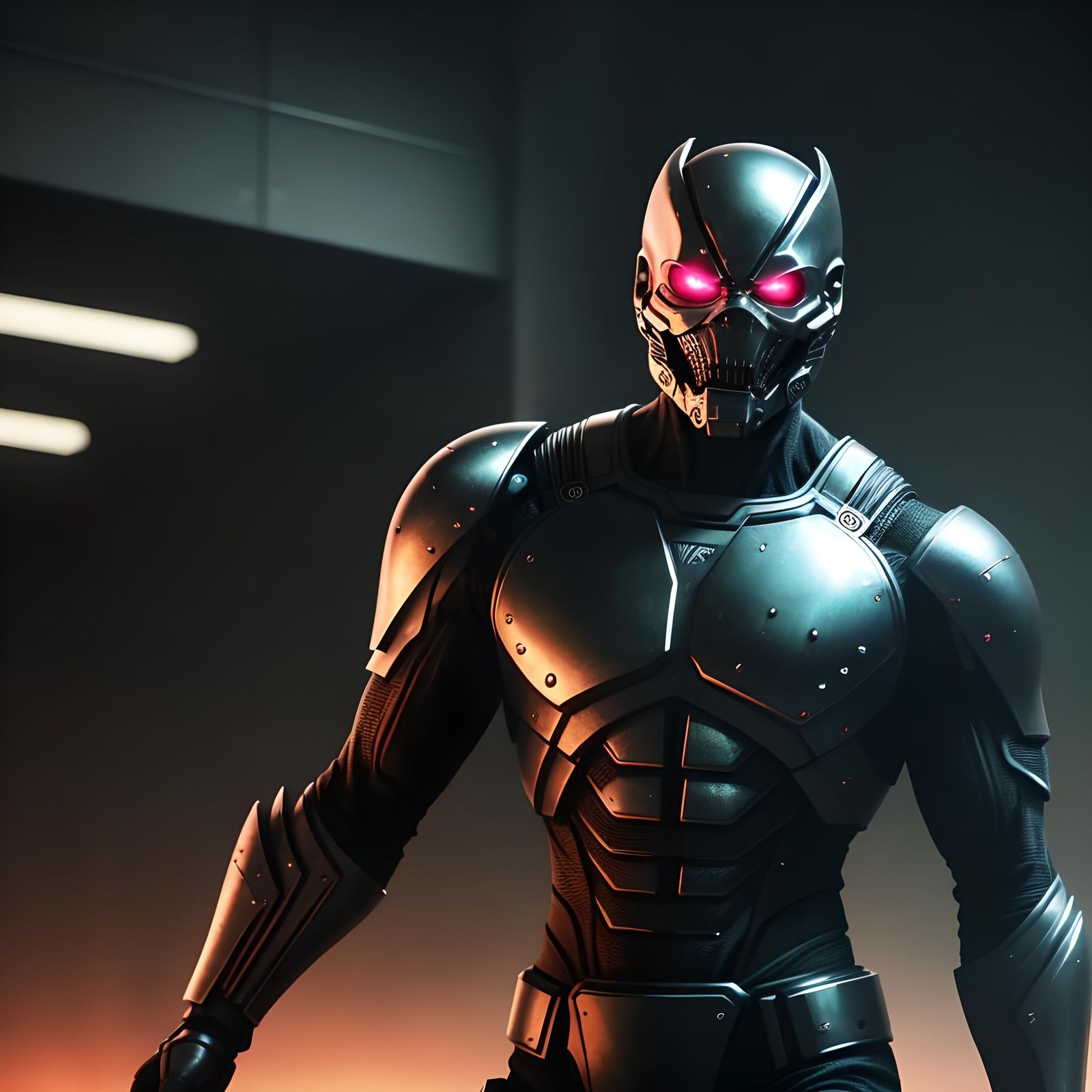 Pink Chrome Mask: Cinematic Sci-Fi Concept