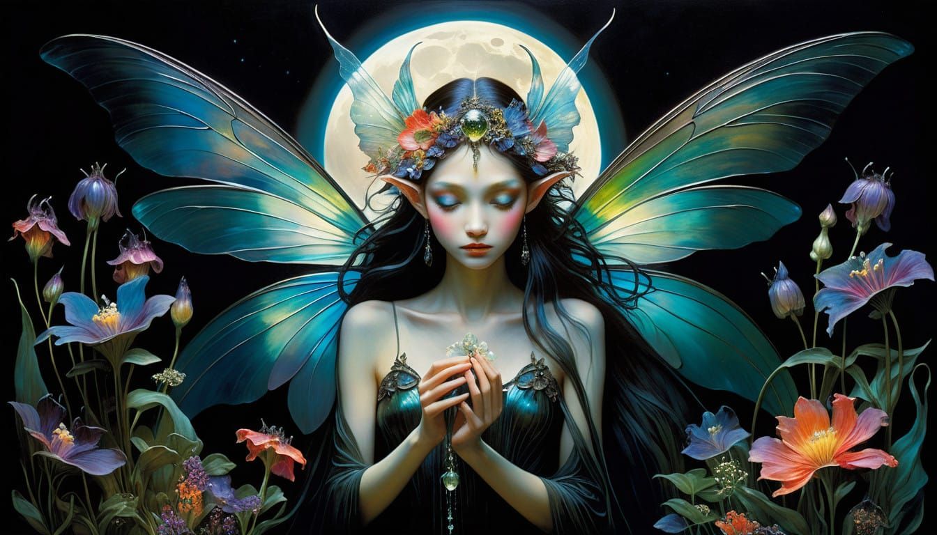 Ethereal Fairy Garden in Vibrant Oil Colors